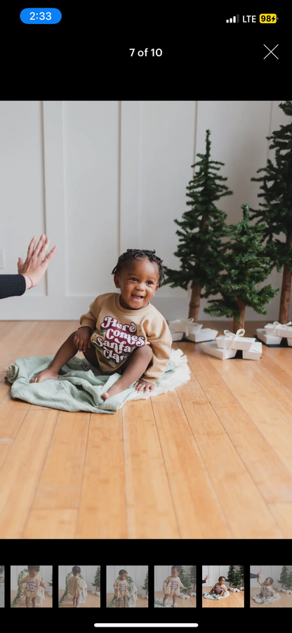 Here Comes Santa Claus Romper Bubble