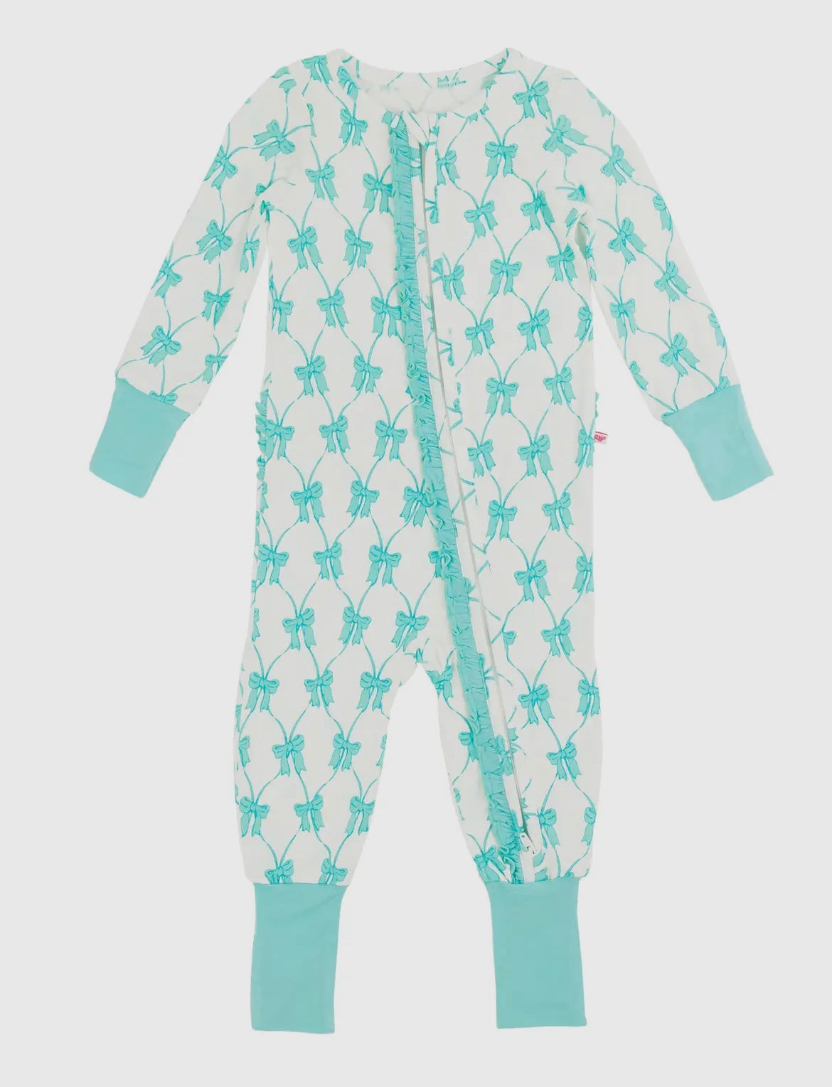 Teal Fairytale Bows Bamboo
Convertible Ruffle Zippy