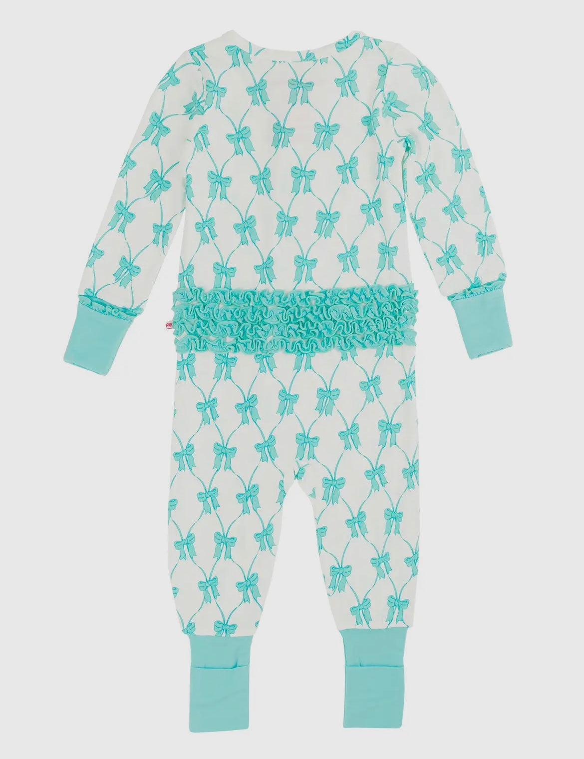 Teal Fairytale Bows Bamboo
Convertible Ruffle Zippy